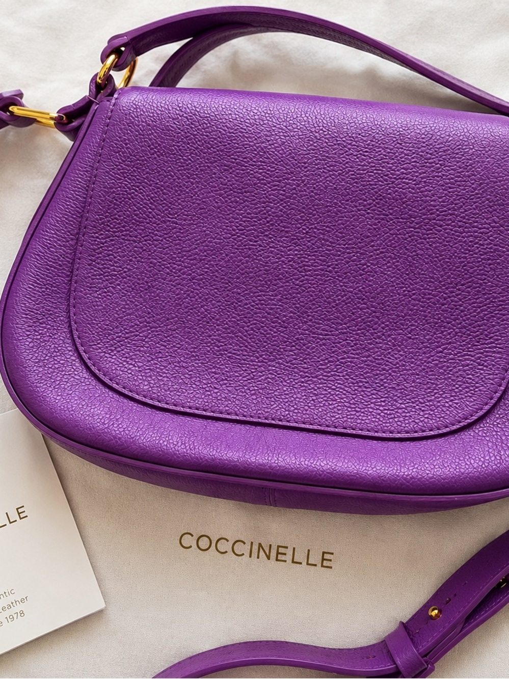 COCCINELLE Orchid Purple Leather Shoulder Bag Crossbody-Italy-NWOT